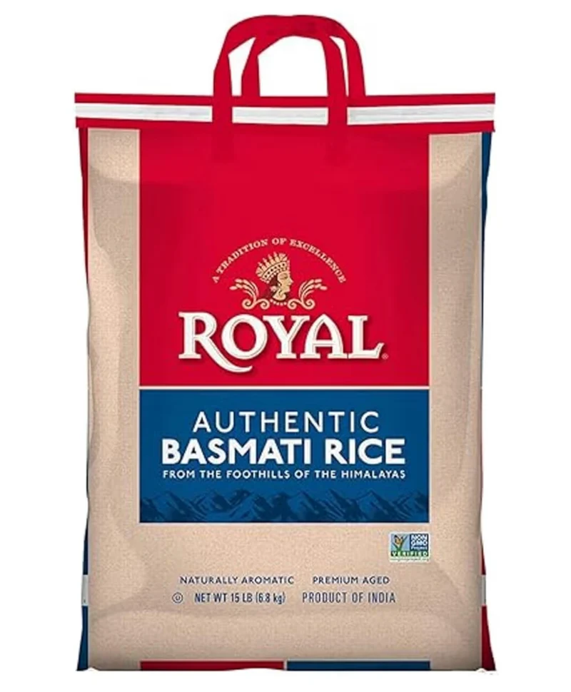 Royal - Naturally Aged Authentic Long Grain White Basmati Rice - 15 lbs