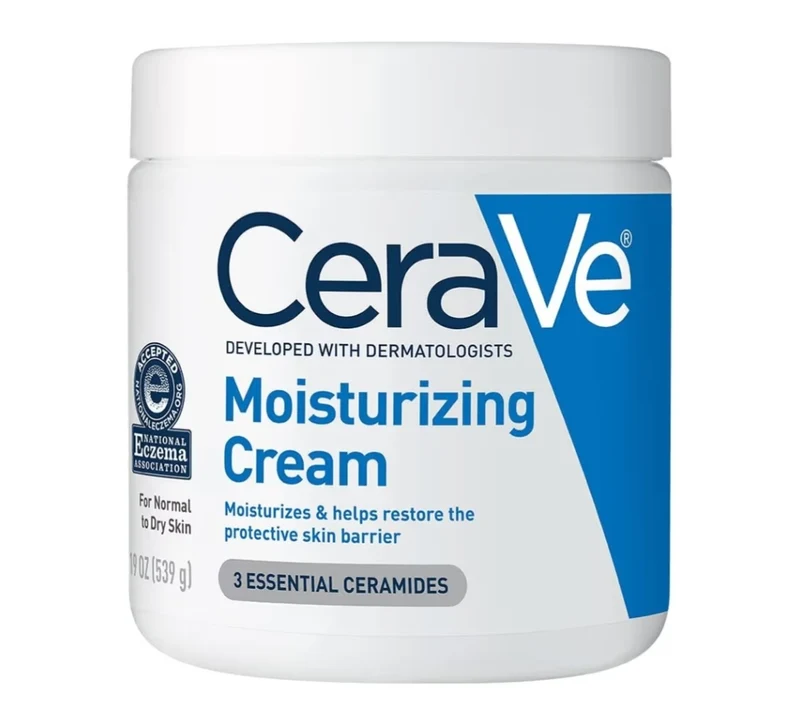 CeraVe Moisturizing Cream, Body and Face Moisturizer for Dry Skin w/ Hyaluronic Acid and Ceramides, Daily Moisturizer (19 Oz)