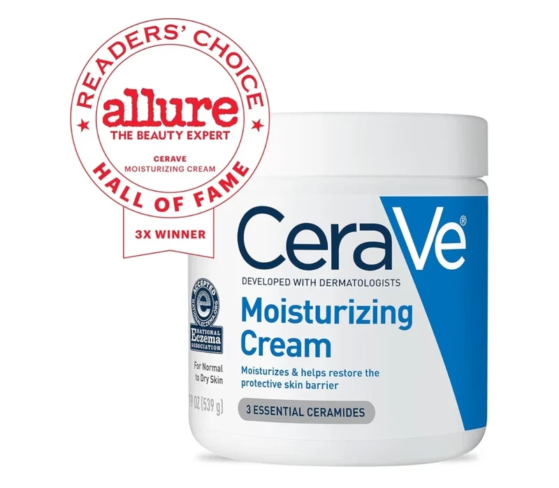 CeraVe Moisturizing Cream, Body and Face Moisturizer for Dry Skin w/ Hyaluronic Acid and Ceramides, Daily Moisturizer (19 Oz)