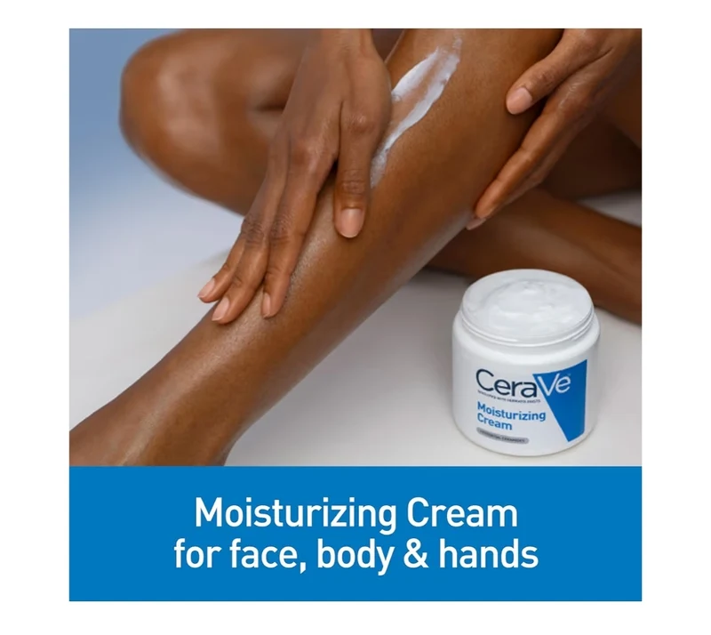 CeraVe Moisturizing Cream, Body and Face Moisturizer for Dry Skin w/ Hyaluronic Acid and Ceramides, Daily Moisturizer (19 Oz)