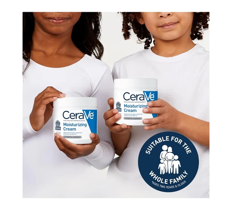 CeraVe Moisturizing Cream, Body and Face Moisturizer for Dry Skin w/ Hyaluronic Acid and Ceramides, Daily Moisturizer (19 Oz)