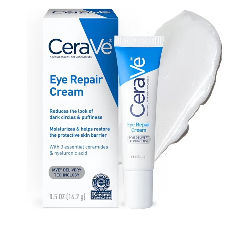 CeraVe Eye Repair Cream, Under Eye Cream For Puffiness And Bags Under Eyes, Hyaluronic Acid + Niacinamide + Marine Botanical Complex