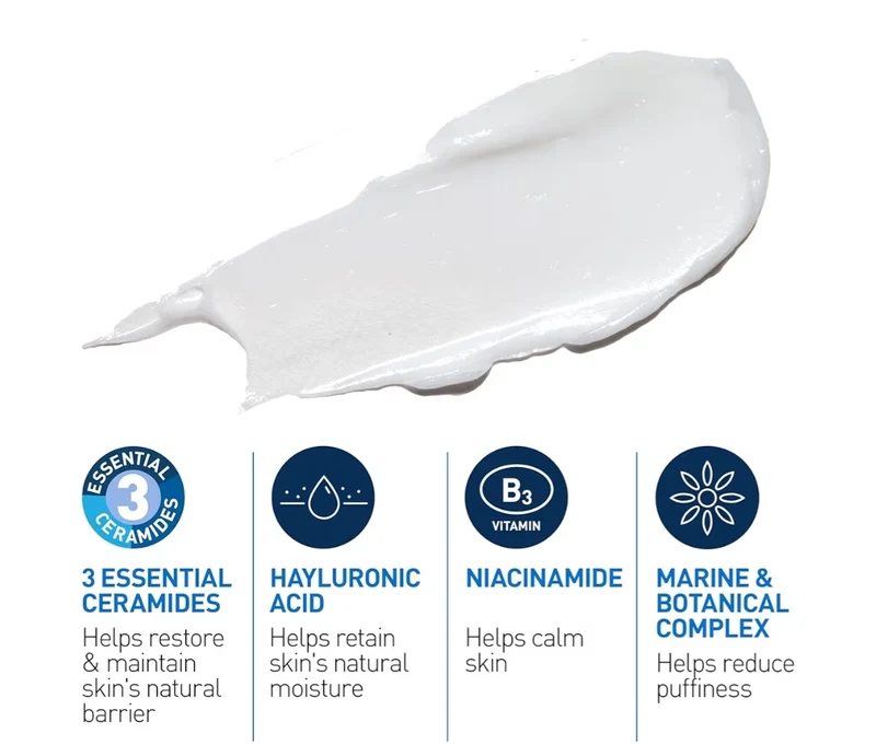 CeraVe Eye Repair Cream, Under Eye Cream For Puffiness And Bags Under Eyes, Hyaluronic Acid + Niacinamide + Marine Botanical Complex