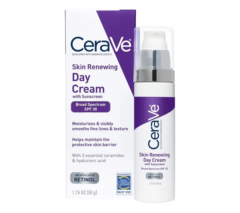 CeraVe Anti-Aging Face Cream SPF 30, Anti-Wrinkle Retinol Cream with Hyaluronic Acid and Ceramides (1.76 oz)