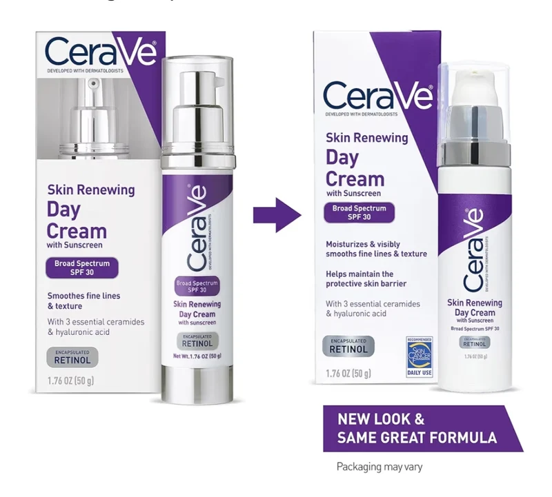 CeraVe Anti-Aging Face Cream SPF 30, Anti-Wrinkle Retinol Cream with Hyaluronic Acid and Ceramides (1.76 oz)