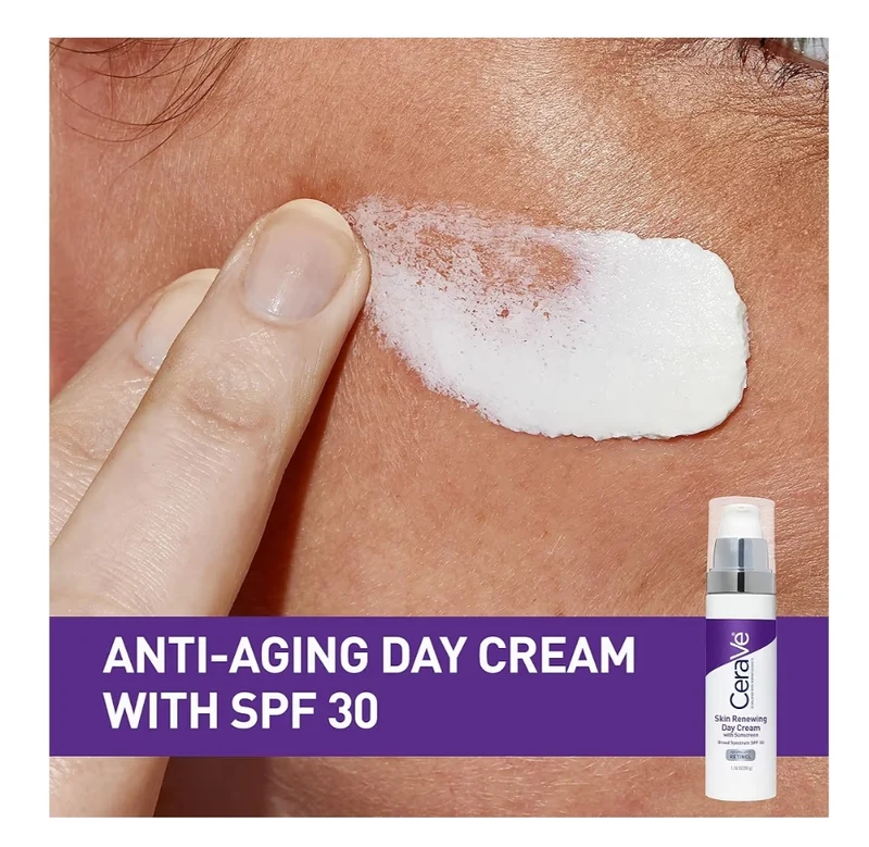 CeraVe Anti-Aging Face Cream SPF 30, Anti-Wrinkle Retinol Cream with Hyaluronic Acid and Ceramides (1.76 oz)
