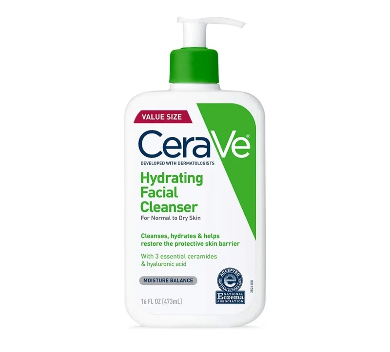 CeraVe Hydrating Facial Cleanser, Moisturizing Face Wash For Dry Skin, Hyaluronic Acid + Ceramides + Glycerin For Normal To Dry Skin