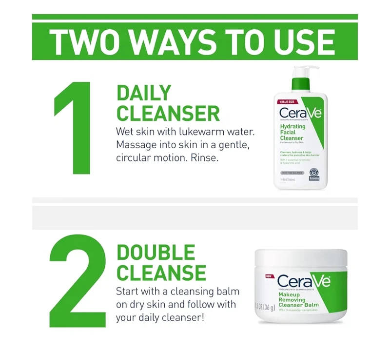 CeraVe Hydrating Facial Cleanser, Moisturizing Face Wash For Dry Skin, Hyaluronic Acid + Ceramides + Glycerin For Normal To Dry Skin