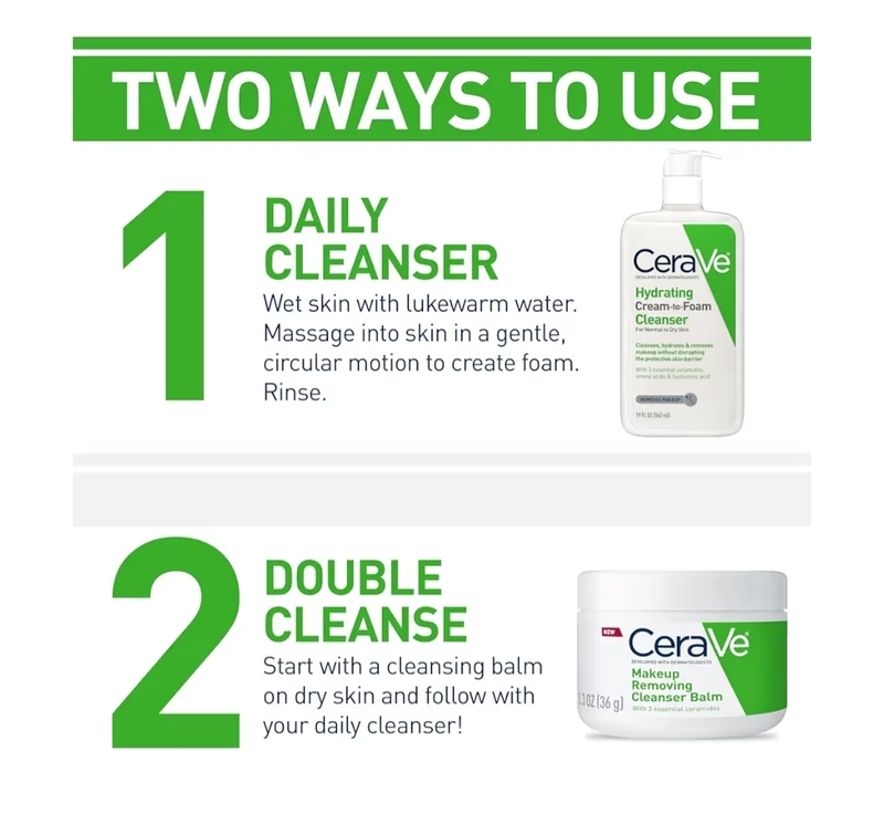 CeraVe Hydrating Cream To Foam Cleanser, Makeup Remover Foaming Facial Cleanser w/ Hyaluronic Acid, Normal To Dry Skin - 19 oz