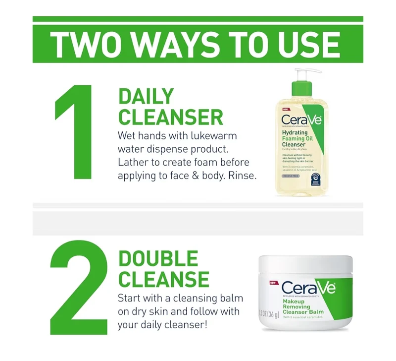 CeraVe Hydrating Foaming Oil Cleanser, Moisturizing Cleanser Squalane Oil + Hyaluronic Acid + Ceramides, For Dry to Very Dry Skin (8 FL Oz)