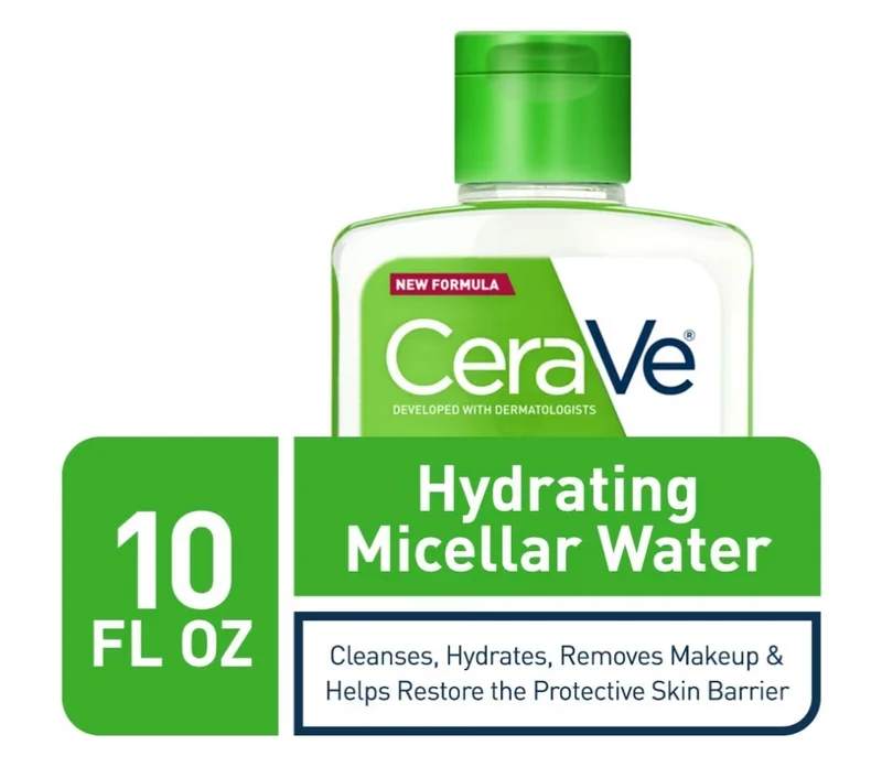 CeraVe Micellar Water, Hydrating Facial Cleanser & Eye Makeup Remover w/ Niacinamide, Ceramides & Glycerin, Fragrance-Free (10 Oz)