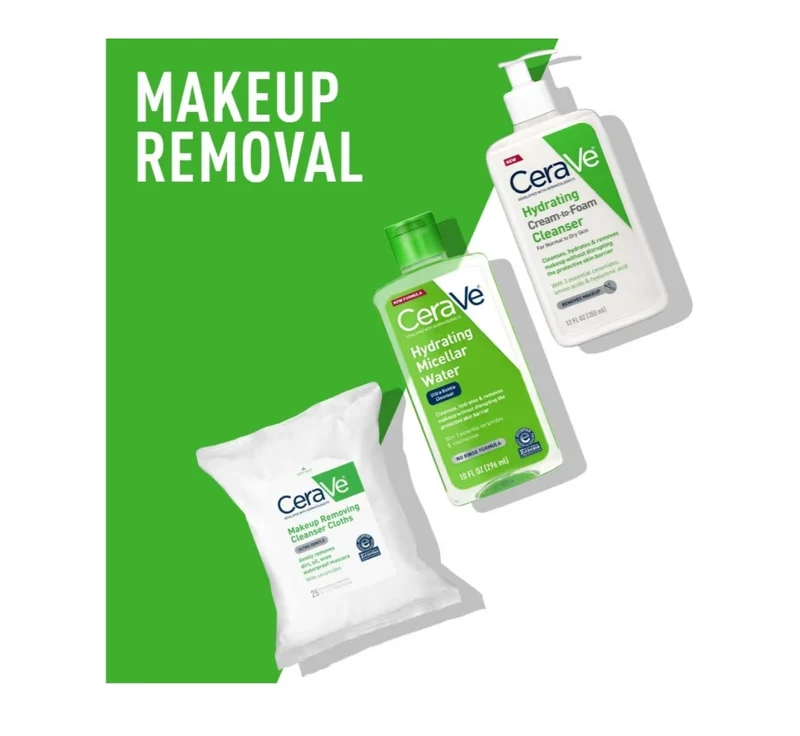 CeraVe Micellar Water, Hydrating Facial Cleanser & Eye Makeup Remover w/ Niacinamide, Ceramides & Glycerin, Fragrance-Free (10 Oz)