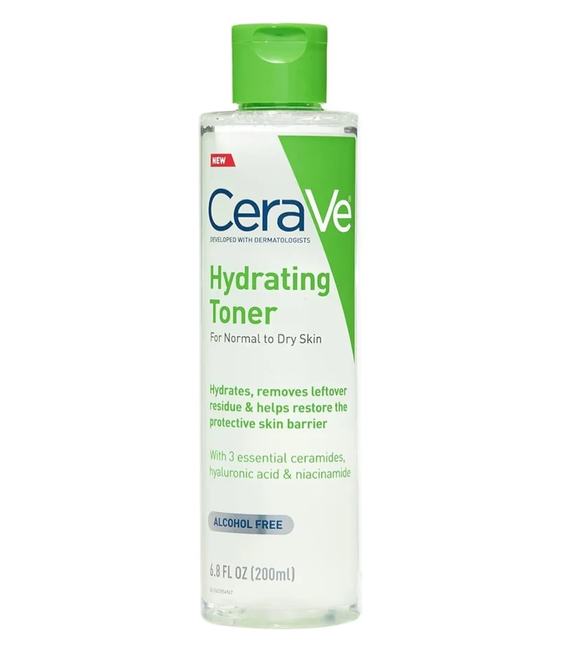CeraVe Hydrating Toner for Face Non-Alcoholic w/ Hyaluronic Acid, Niacinamide, and Ceramides for Sensitive Dry Skin, Fragrance-Free (6.8 Fl Oz)