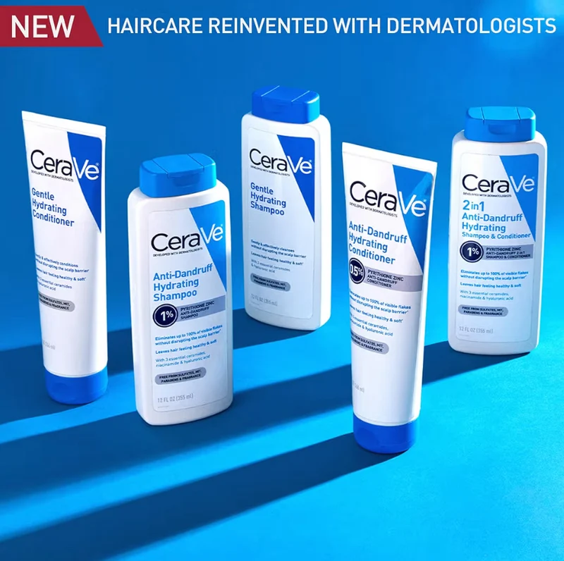 CeraVe Hydrating Anti Dandruff Shampoo, 1% Pyrithione Zinc Dandruff Treatment Eliminate Flakes & Itchy Scalp Relief, Sulfate Free (12 Oz)