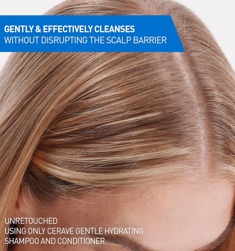 CeraVe Gentle Hydrating Shampoo w/ Ceramides, Niacinamide & Hyaluronic Acid for All Hair Types (12 Oz)