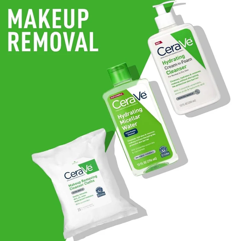 CeraVe Micellar Water, Hydrating Facial Cleanser & Eye Makeup Remover Fragrance-Free & Non-Irritating (10 Fluid Oz)