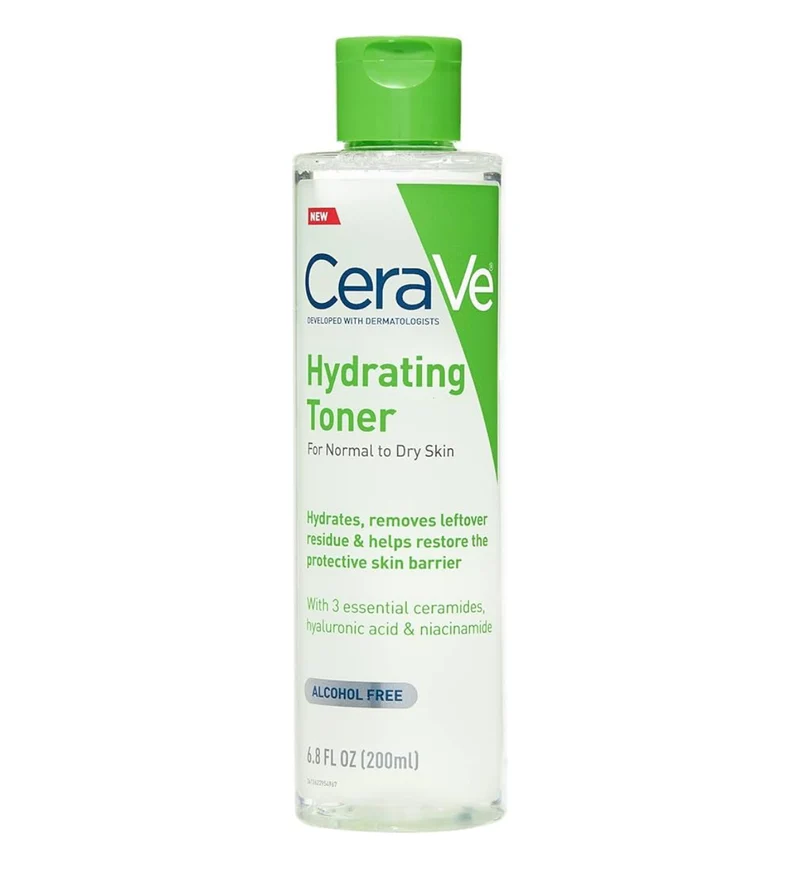 CeraVe Hydrating Toner w/ Hyaluronic Acid, Niacinamide, and Ceramides for Sensitive Dry Skin Full Size (6.8 Fl Oz)