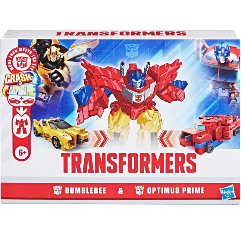Transformers Crash & Combine Heroes, 3.75-Inch Converting Bumblebee and Optimus Prime Action Figures, Robot Toys for Kids 6 and Up (Amazon Exclusive)