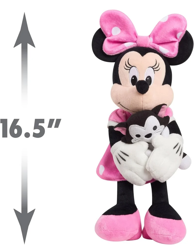 Disney Classics Lil Friends Minnie Mouse and Figaro 16.5" Large Plushie Stuffed Animal - Kids Toys for Ages 2 Up by Just Play