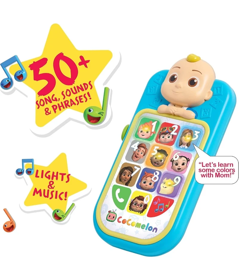 CoComelon JJ’s First Early Learning Toy Phone with Lights and Sounds, Kids Toys for Ages 18 Month by Just Play