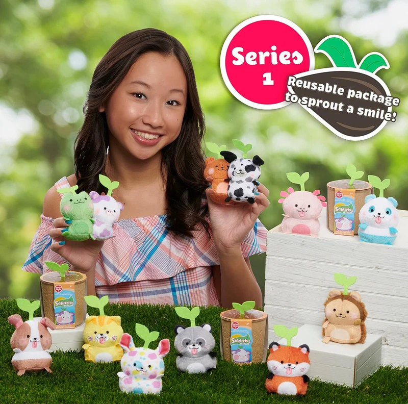 Sakuties Mini Collectible Stylized Plush Stuffed Animals, 3-pack Blind Collectible, Kids Toys for Ages 3 Up by Just Play
