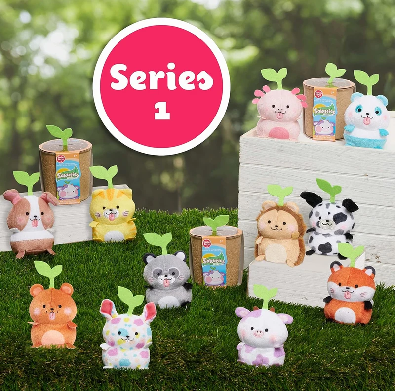 Sakuties Mini Collectible Stylized Plush Stuffed Animals, 3-pack Blind Collectible, Kids Toys for Ages 3 Up by Just Play