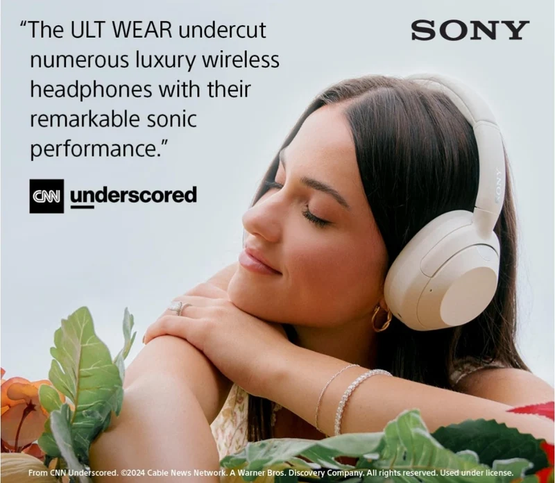 Sony ULT WEAR Over-Ear Noise Cancelling Bluetooth Headphones with Alexa Built-in, Comfortable Design, 30-Hour Battery (Off White)