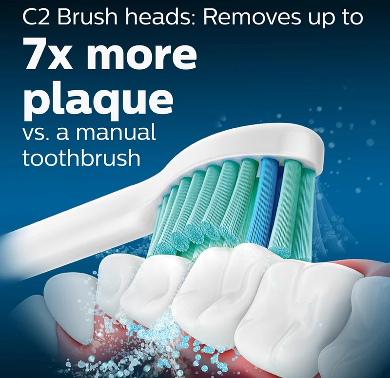 Philips Sonicare Genuine Toothbrush Head Variety Pack, C3 Premium Plaque Control and C2 Optimal Control, 3 Brush Heads, White, HX9023/69