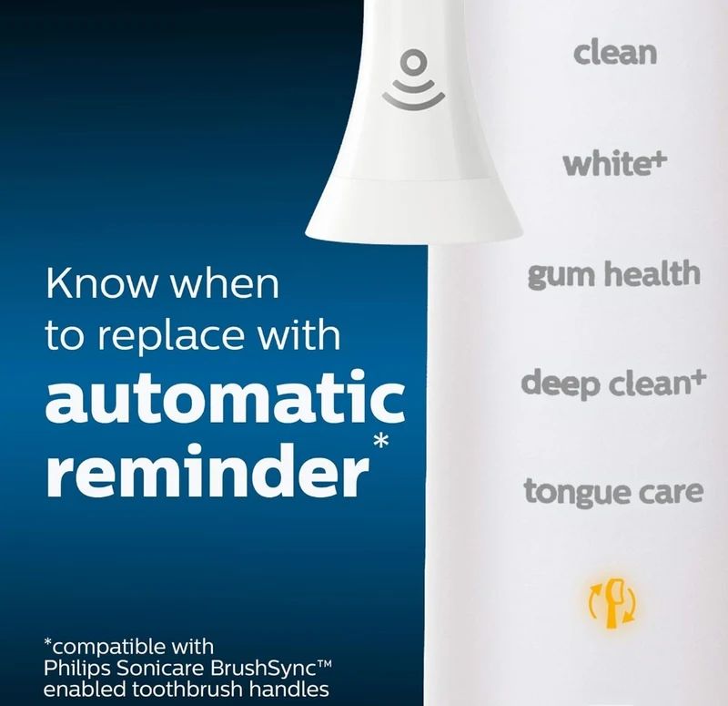 Philips Sonicare Genuine W DiamondClean Replacement Toothbrush Heads, 3 Brush Heads (White) HX6063/65
