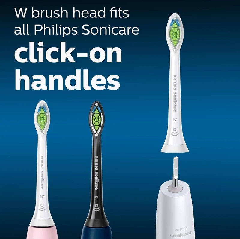 Philips Sonicare Genuine W DiamondClean Replacement Toothbrush Heads, 3 Brush Heads (White) HX6063/65