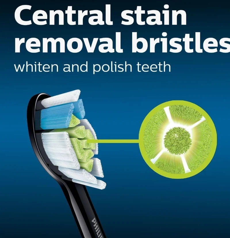 Philips Sonicare Genuine W DiamondClean Toothbrush Heads, 2 Brush Heads (Black) HX6062/95