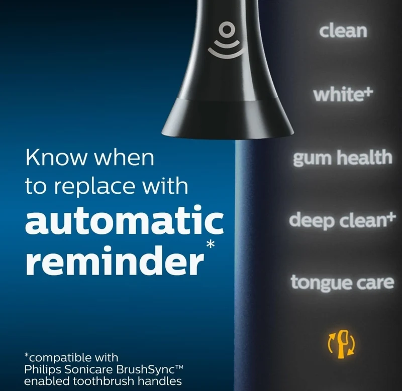 Philips Sonicare Genuine W DiamondClean Toothbrush Heads, 2 Brush Heads (Black) HX6062/95