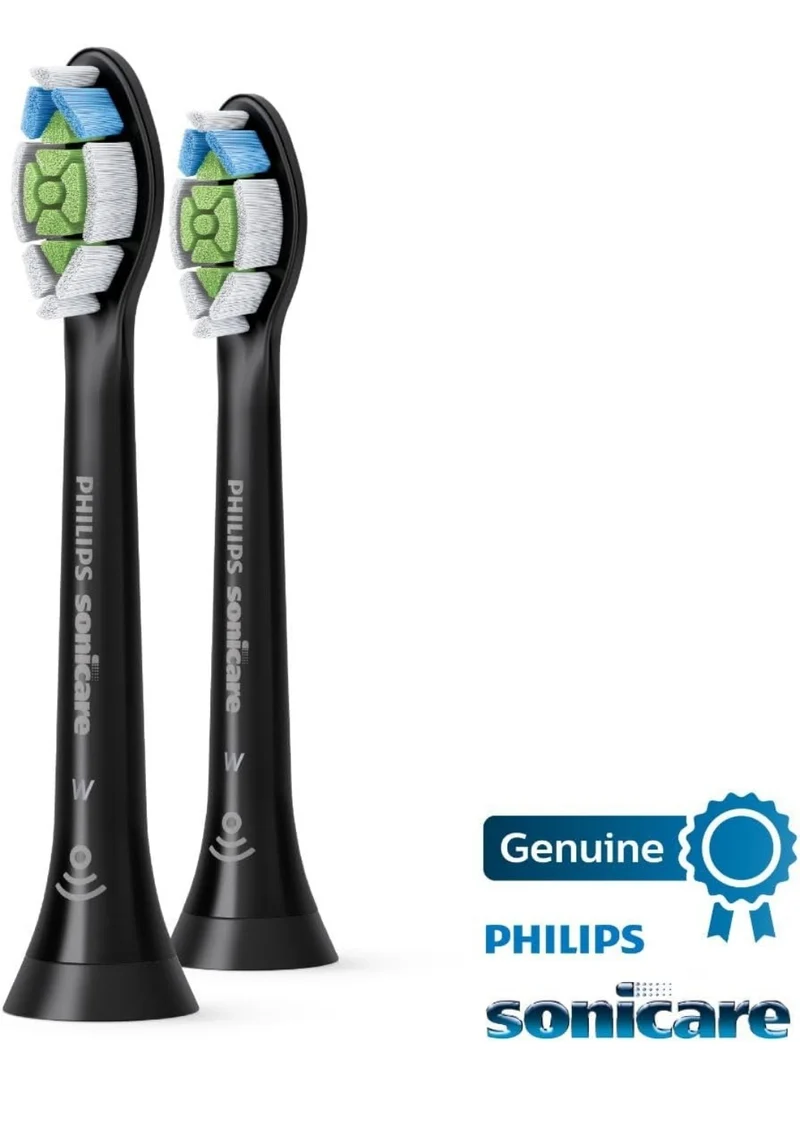 Philips Sonicare Genuine W DiamondClean Toothbrush Heads, 2 Brush Heads (Black) HX6062/95