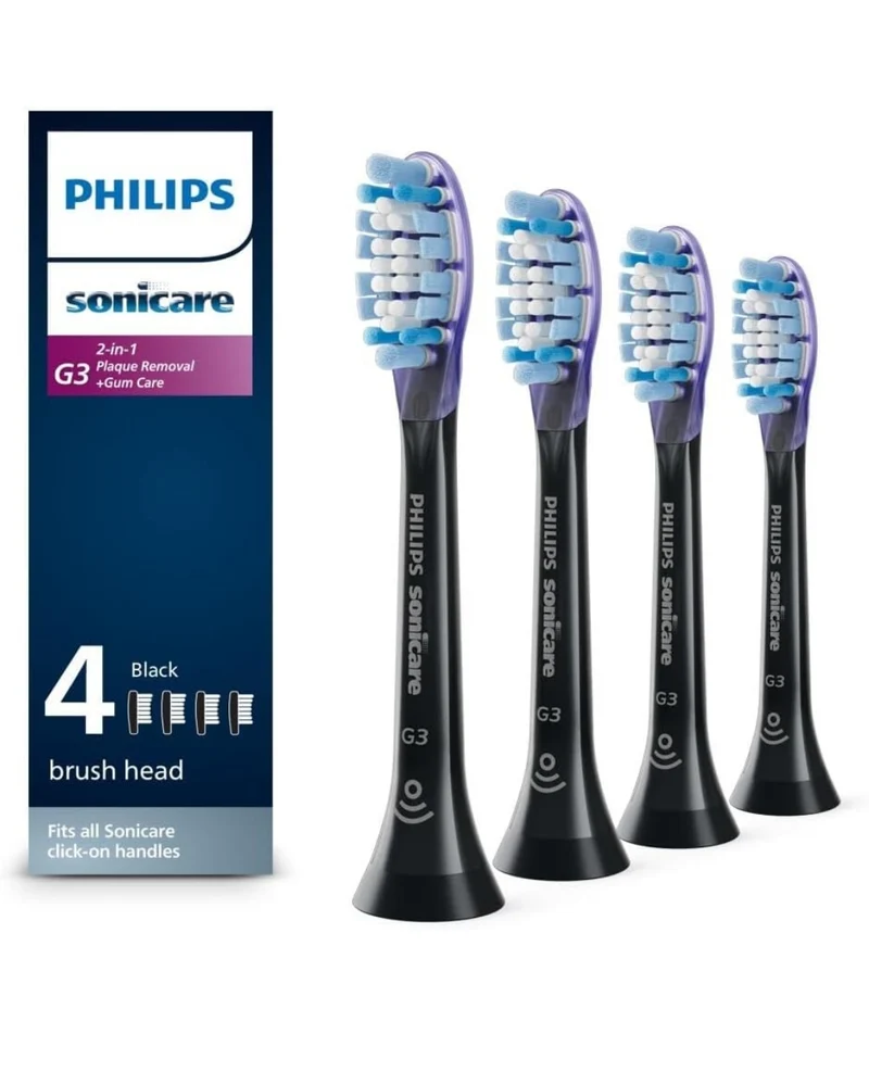 Philips Sonicare Genuine G3 Premium Gum Care Replacement Toothbrush Heads (Black) HX9054/95