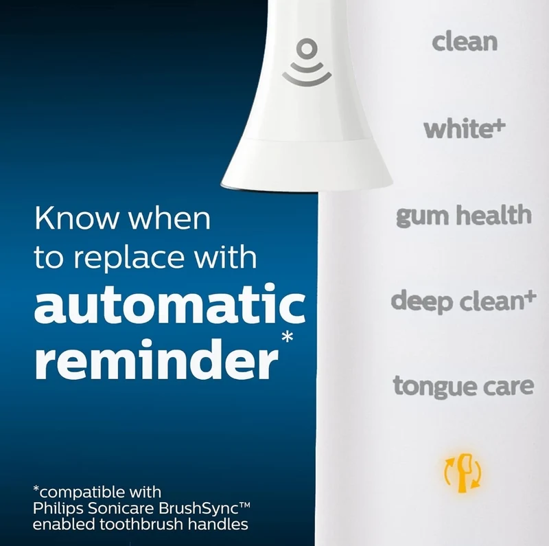 Philips Sonicare Genuine G3 Premium Gum Care Replacement Toothbrush Heads, 4 Brush Heads (White) HX9054/65