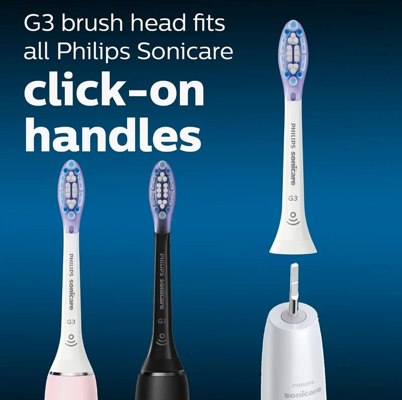 Philips Sonicare Genuine G3 Premium Gum Care Replacement Toothbrush Heads, 4 Brush Heads (White) HX9054/65