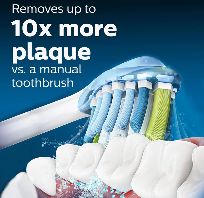 Philips Sonicare Genuine C3 Premium Plaque Control Toothbrush Heads, 4 Brush Heads (White) HX9044/65
