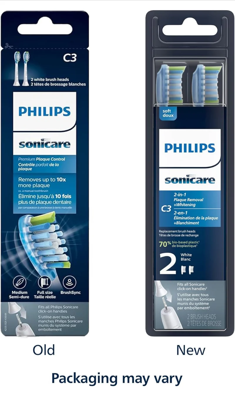 Philips Sonicare Genuine C3 Premium Plaque Control Toothbrush Heads 4 Brush Heads (Black) HX9044/95