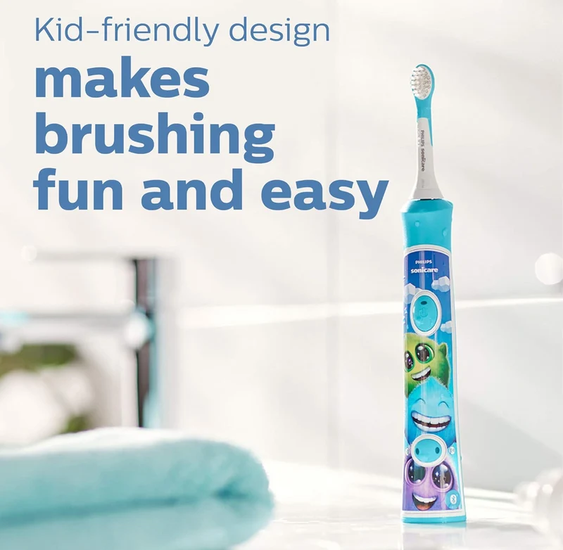 Philips Sonicare for Kids 7+ Genuine Replacement Toothbrush Heads, 2 Brush Heads, Turquoise and White, Standard, HX6042/94