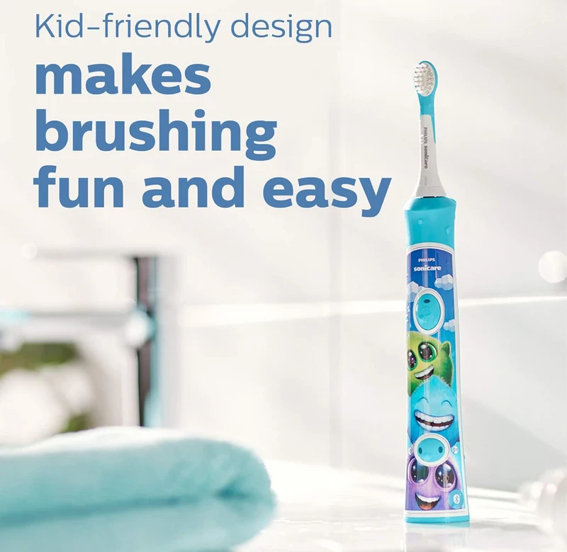 Philips Sonicare for Kids 3+ Genuine Replacement Toothbrush Heads, 2 Brush Heads, Turquoise and White, Compact, HX6032/94