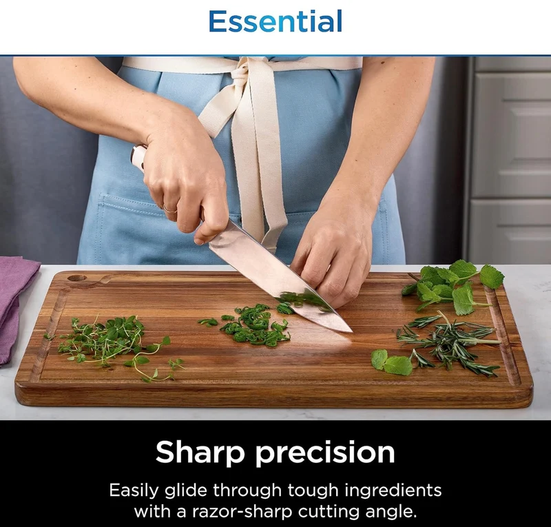Ninja K12007WHBN NeverDull 7-Piece Prep Knife System, Essential, High Carbon Stainless Steel, Built-in Sharpener, White