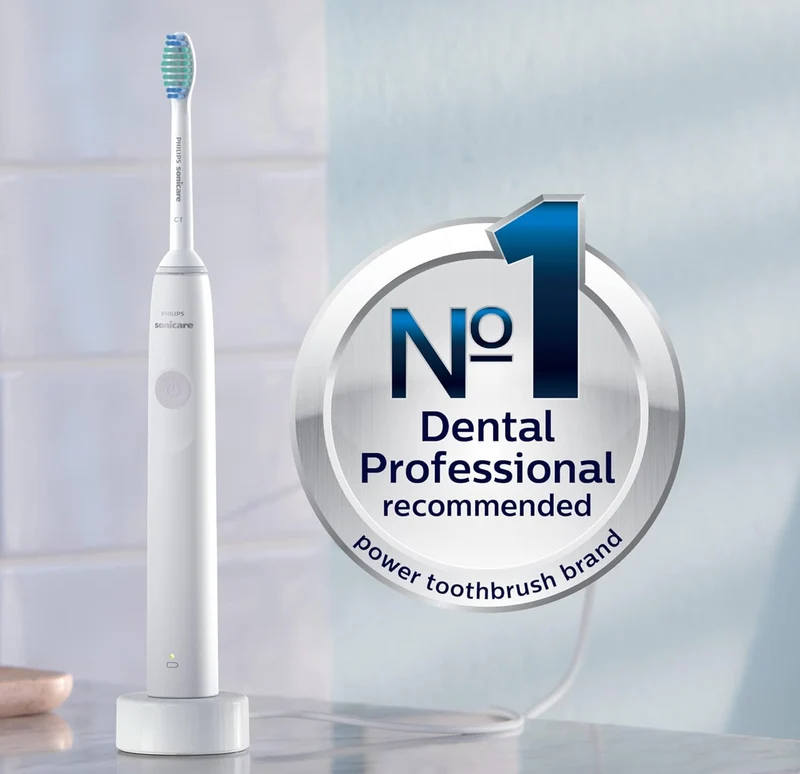 PHILIPS Sonicare 1100 Power Toothbrush, Rechargeable Electric Toothbrush (White Grey) HX3641/02