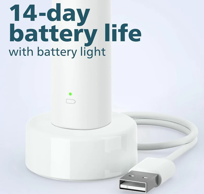 PHILIPS Sonicare 1100 Power Toothbrush, Rechargeable Electric Toothbrush (White Grey) HX3641/02