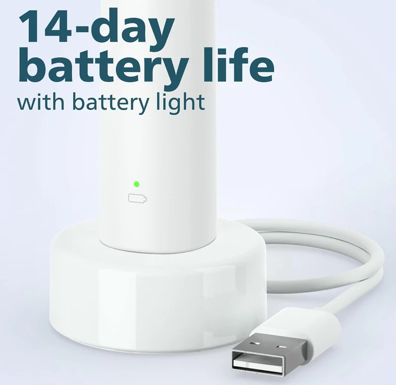 PHILIPS Sonicare 2100 Power Toothbrush, Rechargeable Electric Toothbrush - White Mint (HX3661/04)