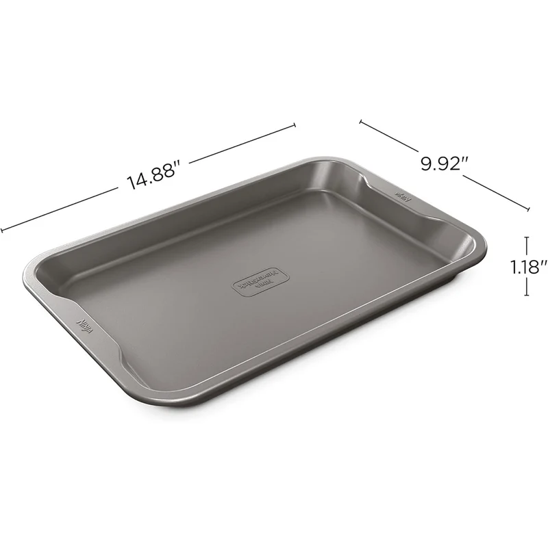 Ninja Foodi NeverStick Premium 9 inch x 13 inch Baking Sheet, Nonstick, Oven Safe up to 500⁰F, Dishwasher Safe, Grey