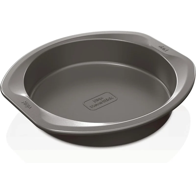Ninja B30309 Foodi NeverStick Premium 9 inch Round Cake Pan, Nonstick, Oven Safe up to 500⁰F, Dishwasher Safe, Grey