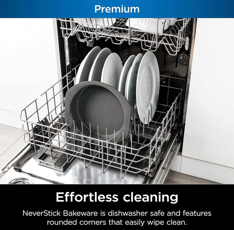 Ninja B30309 Foodi NeverStick Premium 9 inch Round Cake Pan, Nonstick, Oven Safe up to 500⁰F, Dishwasher Safe, Grey