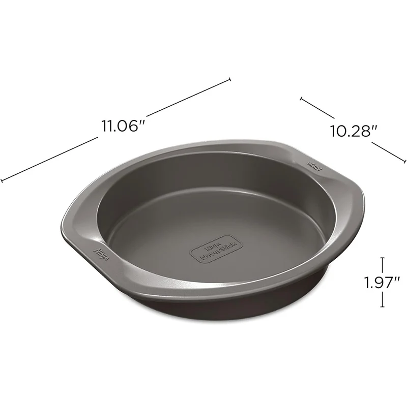 Ninja B30309 Foodi NeverStick Premium 9 inch Round Cake Pan, Nonstick, Oven Safe up to 500⁰F, Dishwasher Safe, Grey