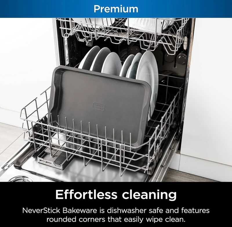 Ninja B30015 Foodi NeverStick Premium 10 inch x 15 inch Baking Sheet, Nonstick, Oven Safe up to 500⁰F, Dishwasher Safe, Grey