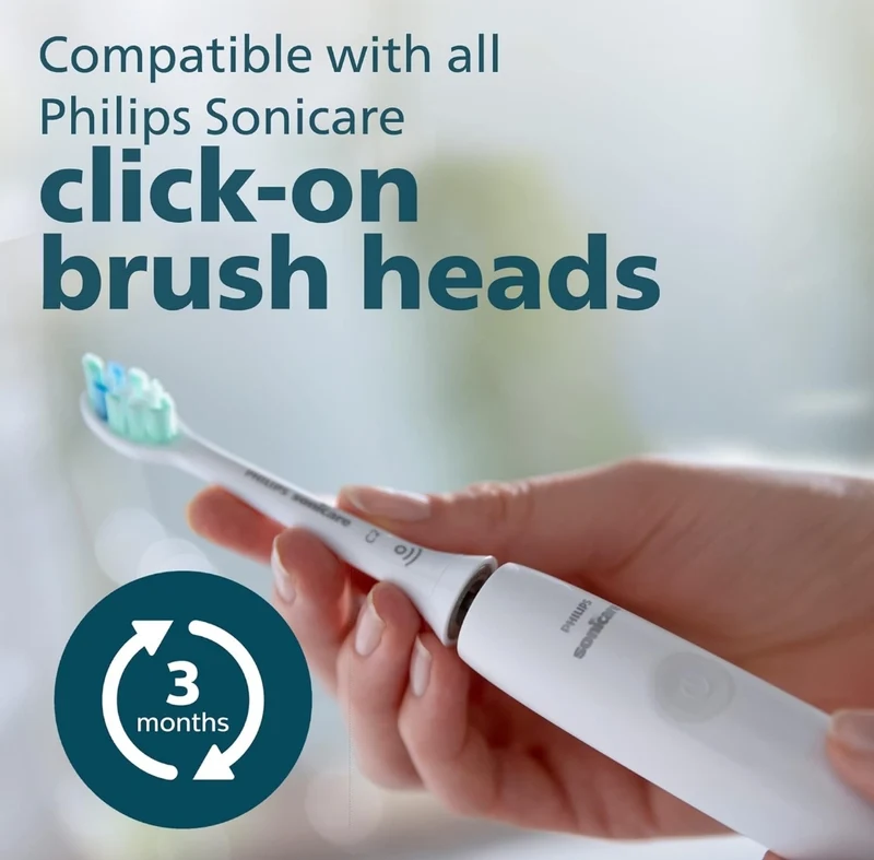 Philips Sonicare 4100 Rechargeable Electric Toothbrush, with Pressure Sensor, 2 Intensity Settings- White (Model HX3681/23)